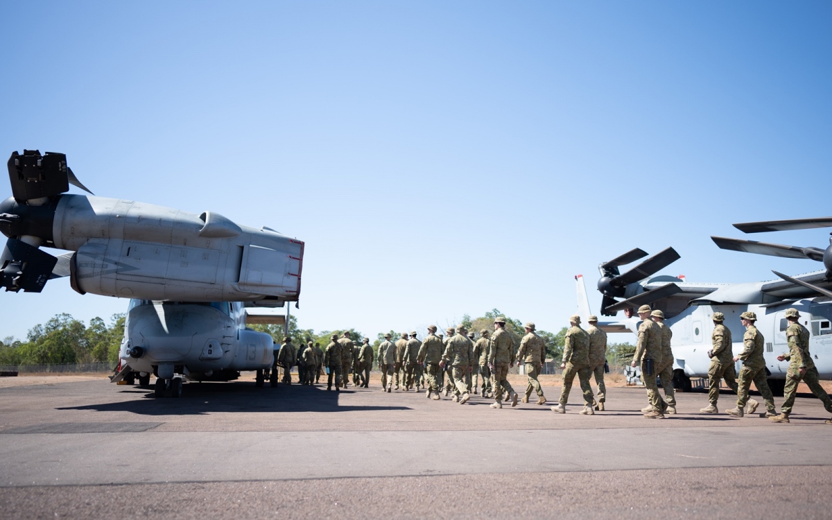 Quân nhân Mỹ và Australia tham gia một cuộc tập trận chung. Ảnh: ADF.