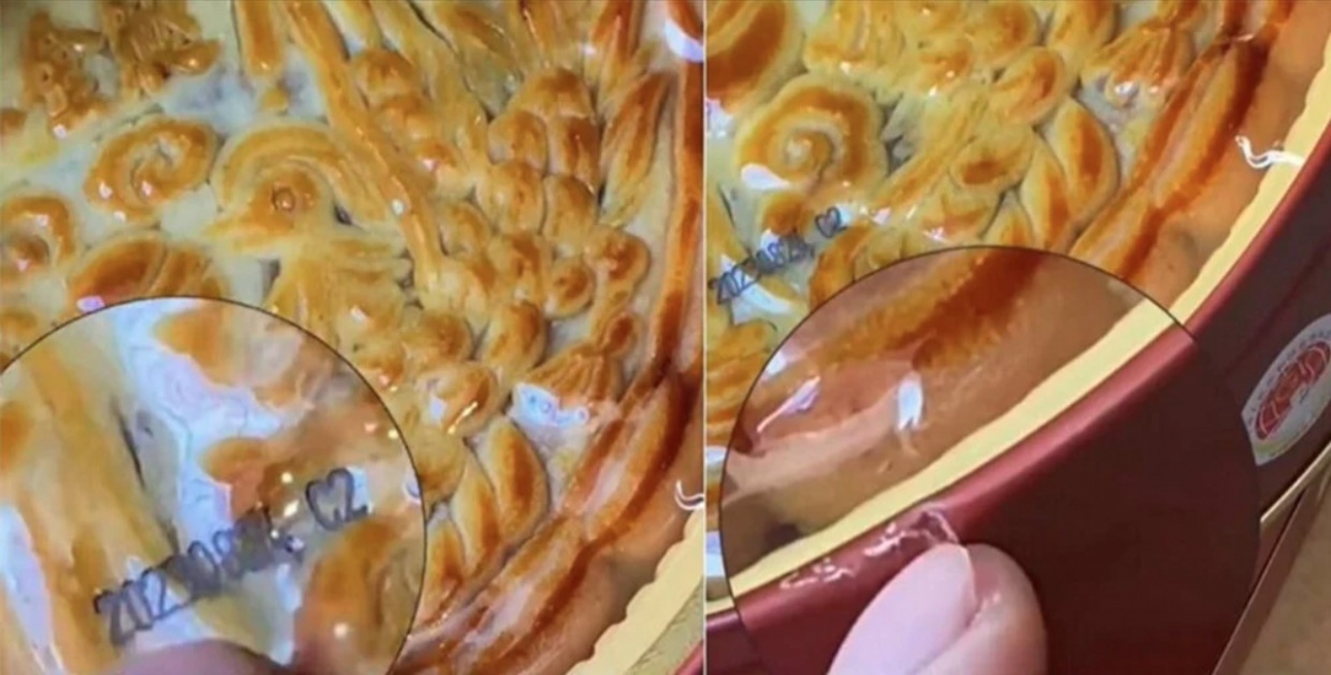 Dấu vết trên hộp giúp người đàn ông nhận ra hộp bánh do chính mình mua (Ảnh: Sohu)