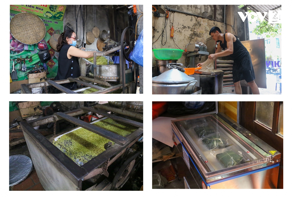 Trước kia làm cốm thủ công nên cần nhiều công đoạn, nhiều người tham gia. Ngày nay làm chủ yếu bằng máy móc hiện đại như máy rang, máy xay, máy giã, máy vo gạo…, tiết kiệm được khá nhiều công sức và thời gian.