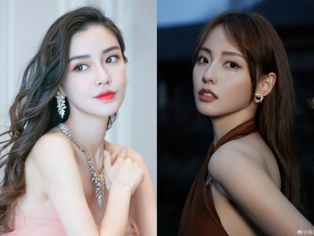 Angelababy (trái) và Trương Gia Nghê đứng trong tâm bão chỉ trích vì xem Lisa (BlackPink) diễn ở Crazy Horse. 