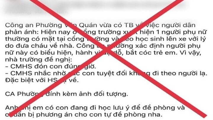 Hình ảnh thông tin lan truyền trên mạng xã hội trước đó - Ảnh: Chụp màn hình