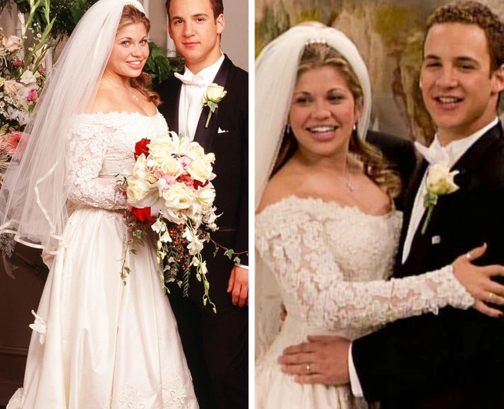 Boy Meets World là một bộ phim hài được phát sóng trên Disney Channel từ năm 1993 đến năm 2000. Trong phim, người xem chứng kiến quá trình trưởng thành của Cory và những người bạn, cho đến khi họ học đại học. Có lẽ, khán giả ấn tượng nhất là đám cưới của Cory và Topanga. Cô dâu đã diện một chiếc váy cưới rất tuyệt, tôn được những đường cong tuyệt mỹ trên cơ thể.