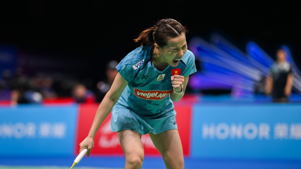 Thùy Linh gặp khó ngay ngày mở màn giải cầu lông châu Á 2024. (Ảnh: BWF). 
