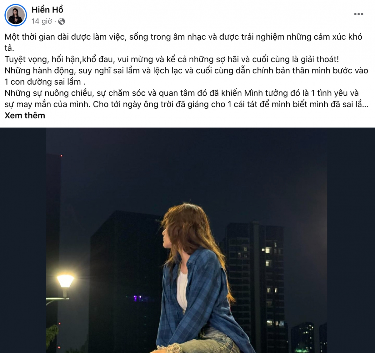 Tối 17/12 Hiền Hồ gây chú ý khi đăng tải bài viết dài trải lòng về scandal cá nhân.