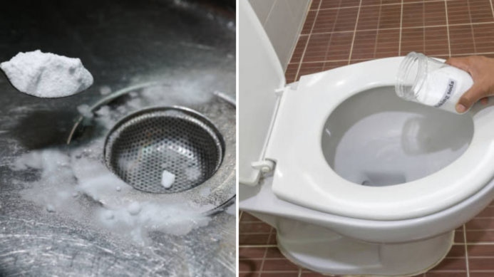 Tác dụng của việc để baking soda trong nhà tắm là khử mùi hôi, làm sạch toilet. (Ảnh: Istock)