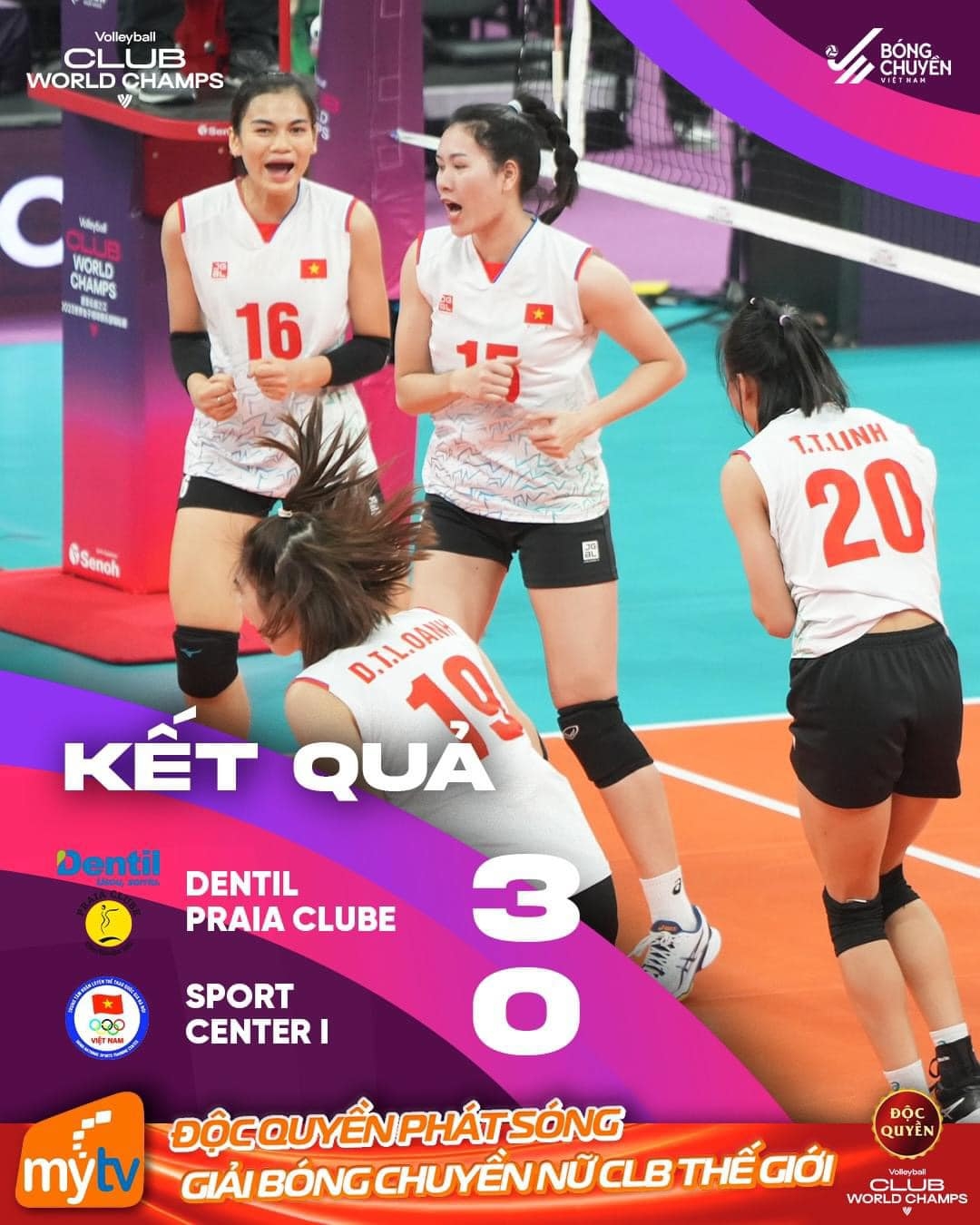ĐT bóng chuyền nữ Việt Nam thua 0-3 trước Dentil Praia Clube (Ảnh: MyTV)