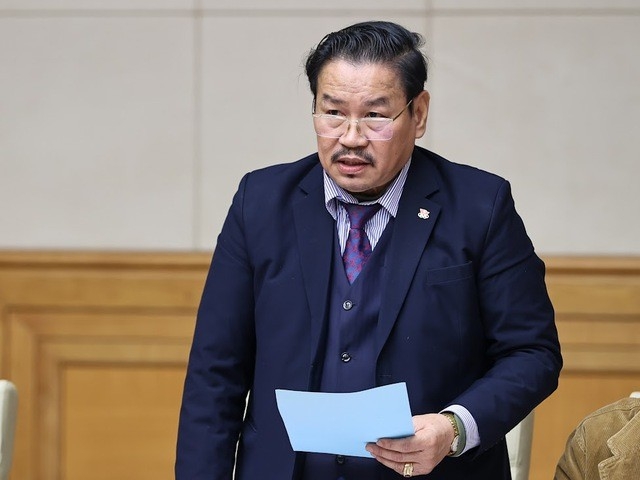 TS Đoàn Thanh Nô, Phó Chủ tịch Thường trực Liên hiệp các Hội Văn học nghệ thuật Việt Nam phát biểu tại hội nghị