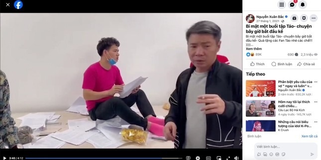 Thực tế, video hậu trường này đã được NSƯT Xuân Bắc đăng lên Facebook từ năm 2021.