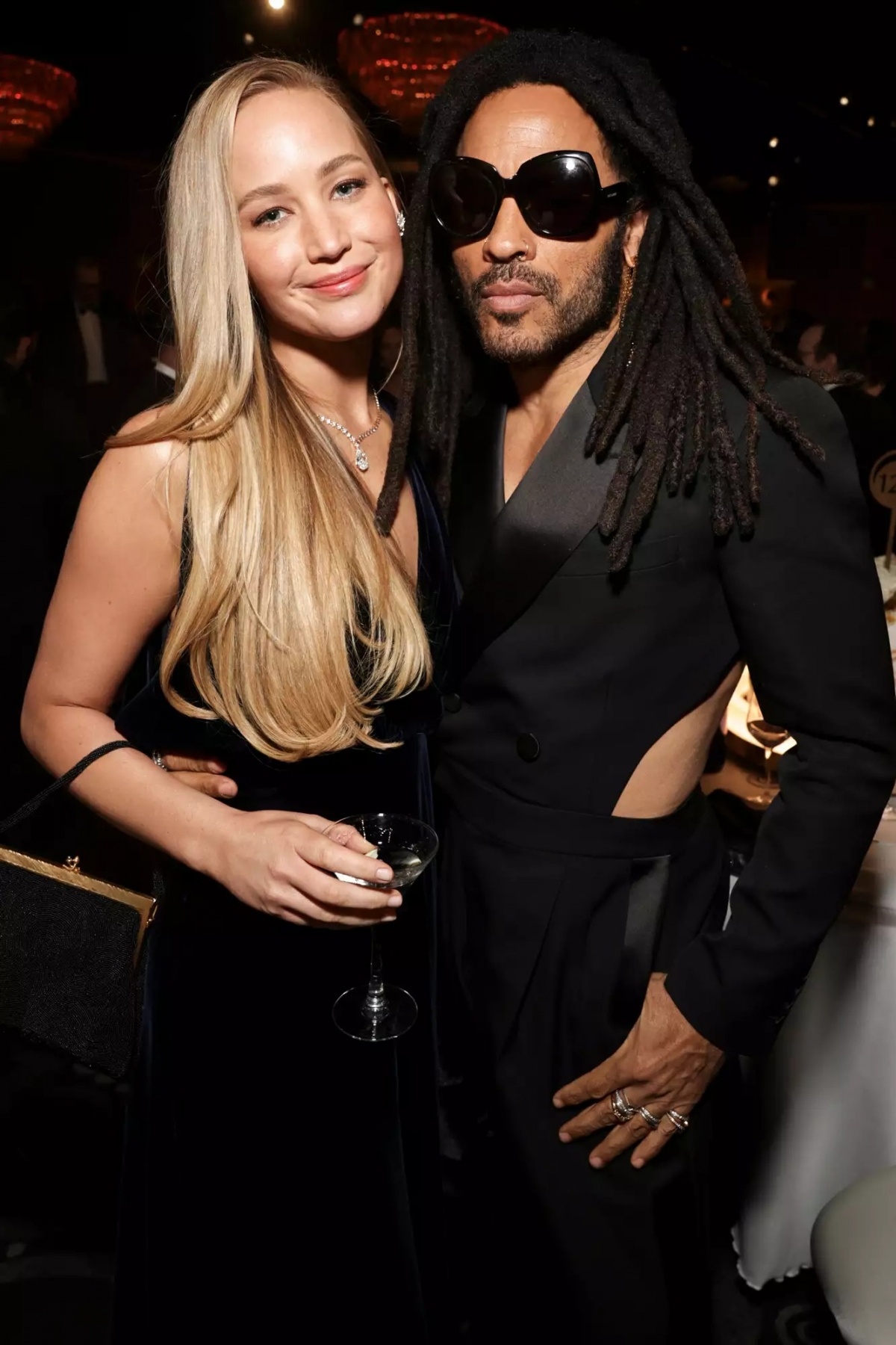 Màn tái hợp của Jennifer Lawrence và Lenny Kravitz cũng đã khiến thảm đỏ Quả cầu Vàng bùng nổ. Cả hai nghệ sĩ đều được đề cử giải thưởng tại chương trình, trong đó Jennifer nhận được đề cử Nữ diễn viên xuất sắc nhất trong phim ca nhạc - hài kịch cho No Hard Feelings và Lenny được đề cử Bài hát hay nhất cho "Road to Freedom" của Rustin.