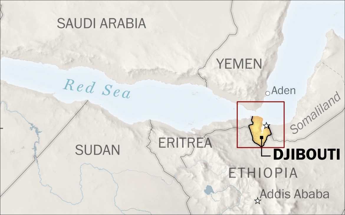 Yết hầu Biển Đỏ ở Yemen. Đồ họa: WP.