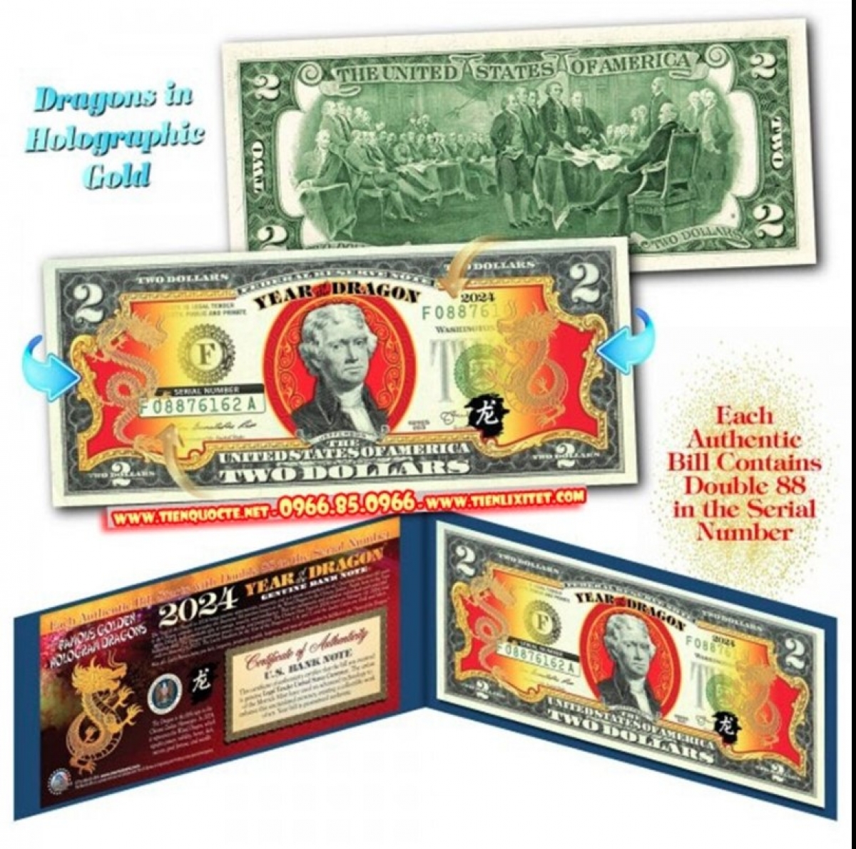 This year has seen demand greatly increase for US$2 notes printed with images of the dragon which is the zodiac animal for the 2024 Lunar New Year.