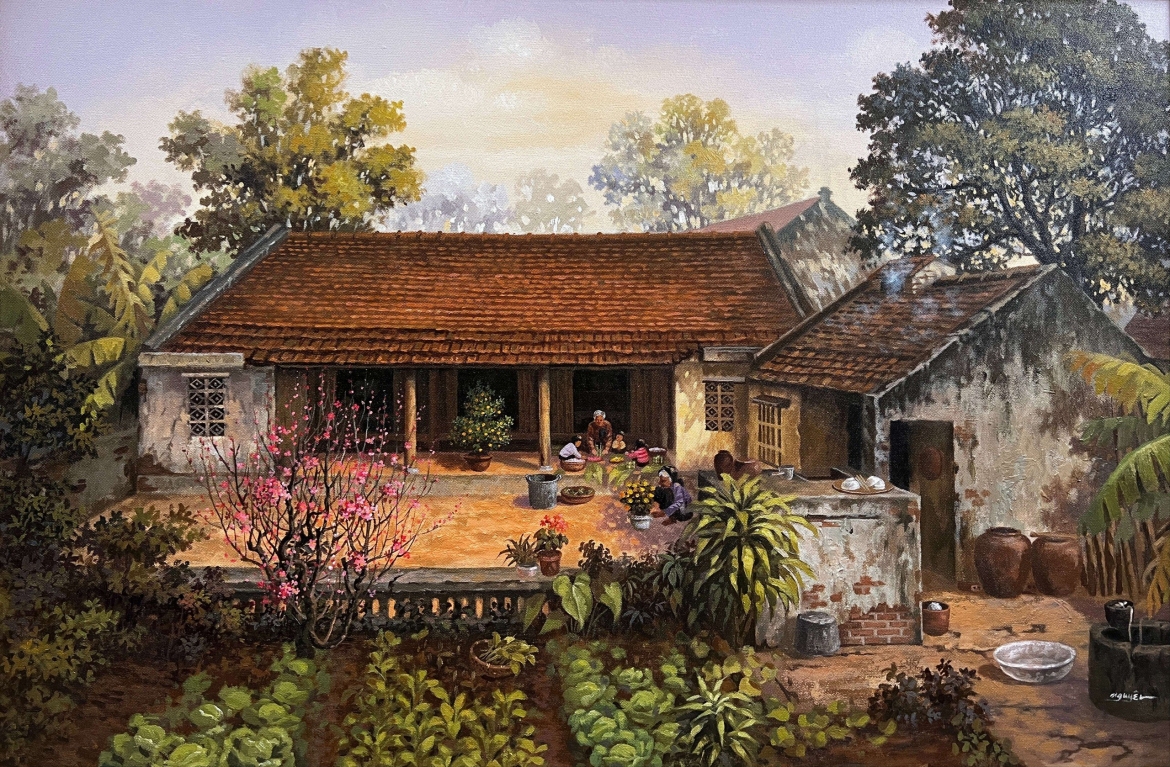 "Khi còn thơ bé, chúng ta thường được quây quần bên gia đình những ngày giáp Tết với bao niềm vui, sự háo hức. Lớn lên, khi đi học, đi làm xa quê hương, tôi thường hoài niệm về những ký ức ấy. Qua thời gian, những mái nhà năm xưa nơi gia đình sum họp nay đã mỗi người một ngả. Nhưng kỷ niệm, tình cảm gắn bó vẫn còn mãi trong tâm trí. Vì thế, tôi đã sáng tác một bộ tranh ngày Tết truyền thống để thể hiện tiếc nuối của mình, cũng như để cho thế hệ trẻ bây giờ hay những người đã từng trải qua có thể quay lại và thấy được những ký ức tuổi thơ", nam hoạ sĩ tâm sự.