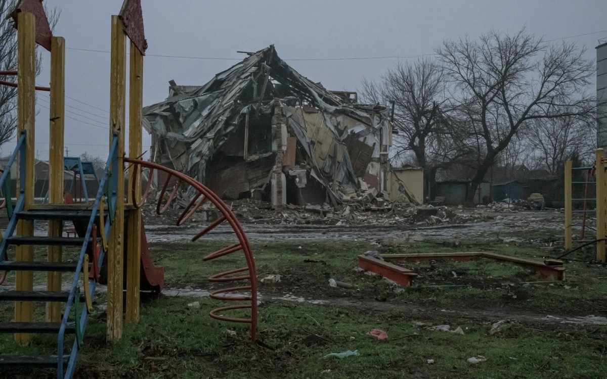 Cảnh đổ nát do chiến sự ở Kurakhove, tỉnh Donetsk.