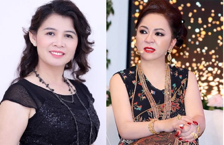 Bị cáo Hàn Ni (trái) và Nguyễn Phương Hằng trước thời điểm bị bắt.
