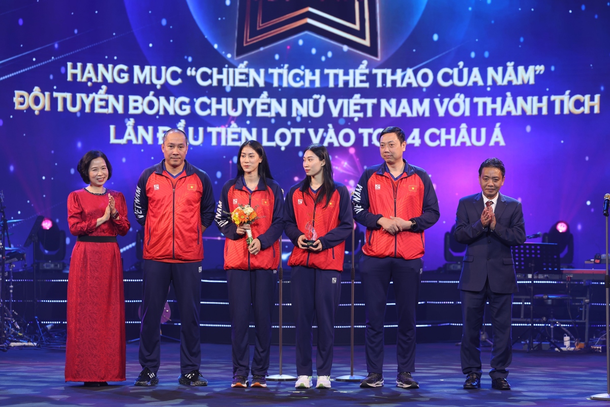 Đội tuyển bóng chuyền nữ Việt Nam với thành tích lịch sử lần đầu tiên lọt vào Top 4 châu Á đã giành chiến thắng ở hạng mục "Chiến tích thể thao của năm". Dưới sự dẫn dắt của HLV Nguyễn Tuấn Kiệt, quy tụ được toàn bộ những tay đập xuất sắc nhất thời điểm hiện tại, đội tuyển bóng chuyền nữ Việt Nam có sự vươn lên mạnh mẽ khi vào tới vòng bán kết tại ASIAD 19 và giải vô địch châu Á, khẳng định vị trí nhóm 4 đội mạnh nhất của bóng chuyền nữ châu lục trong năm 2023.