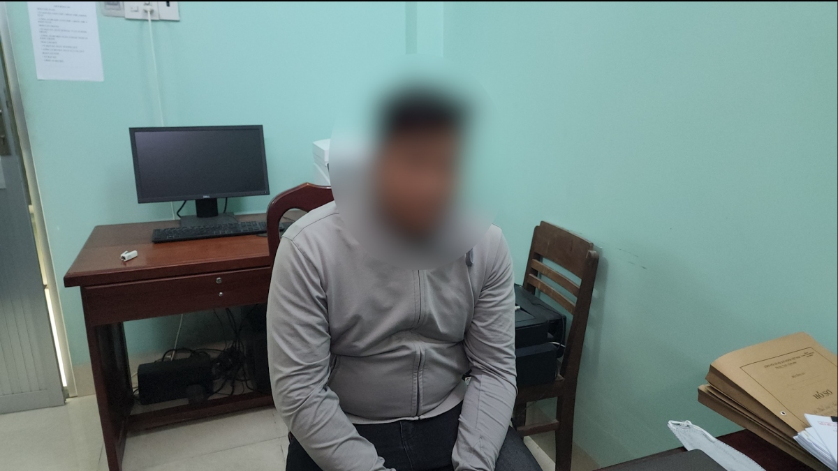 Anh H.Q.K  tại cơ quan Công an  