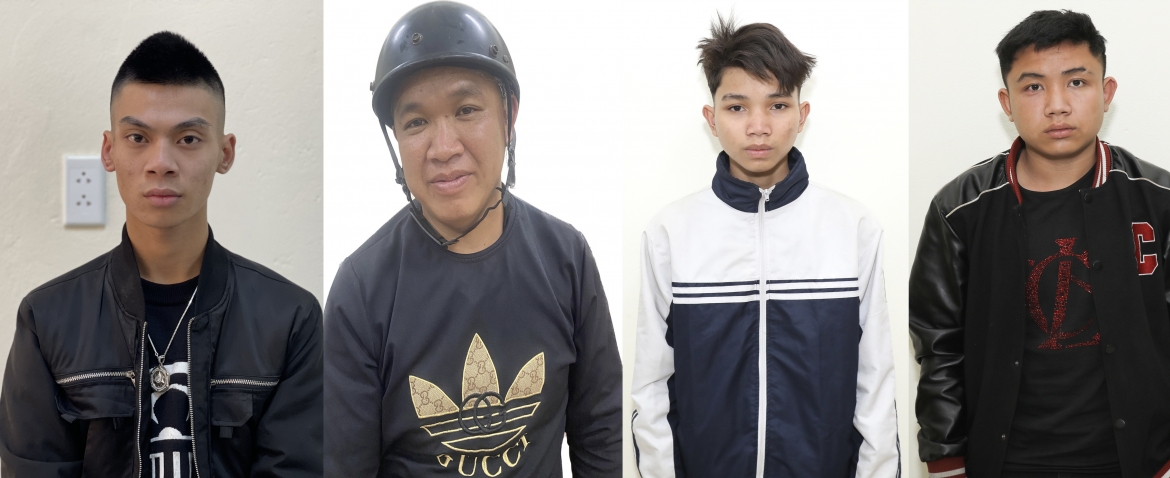 Các đối tượng Nguyễn Đình Duy, Quàng Văn Hậu, Quàng Văn Hảo và Lành Văn Toàn (Từ trái sang)
