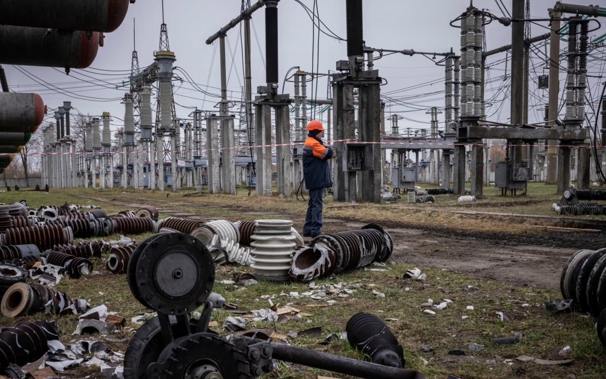 Một trạm điện của Ukraine. Ảnh: Getty.