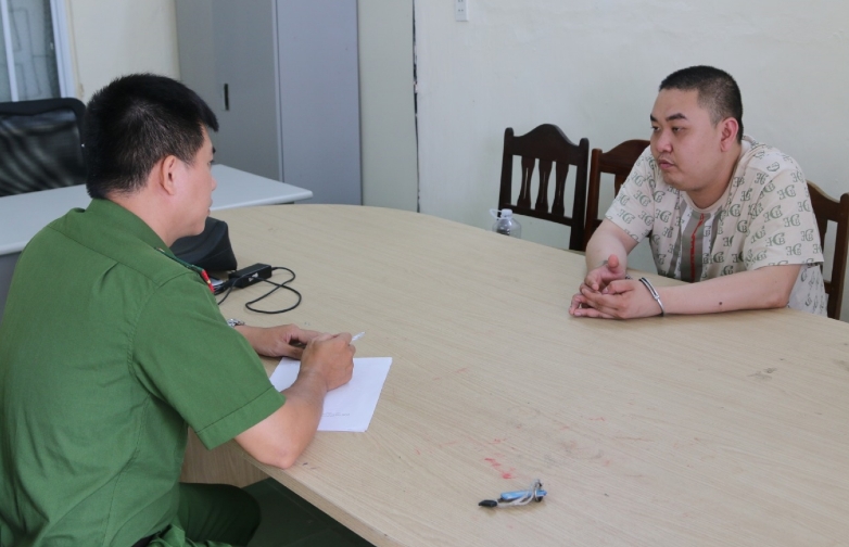 Trương Tiến Cường tại cơ quan Công an