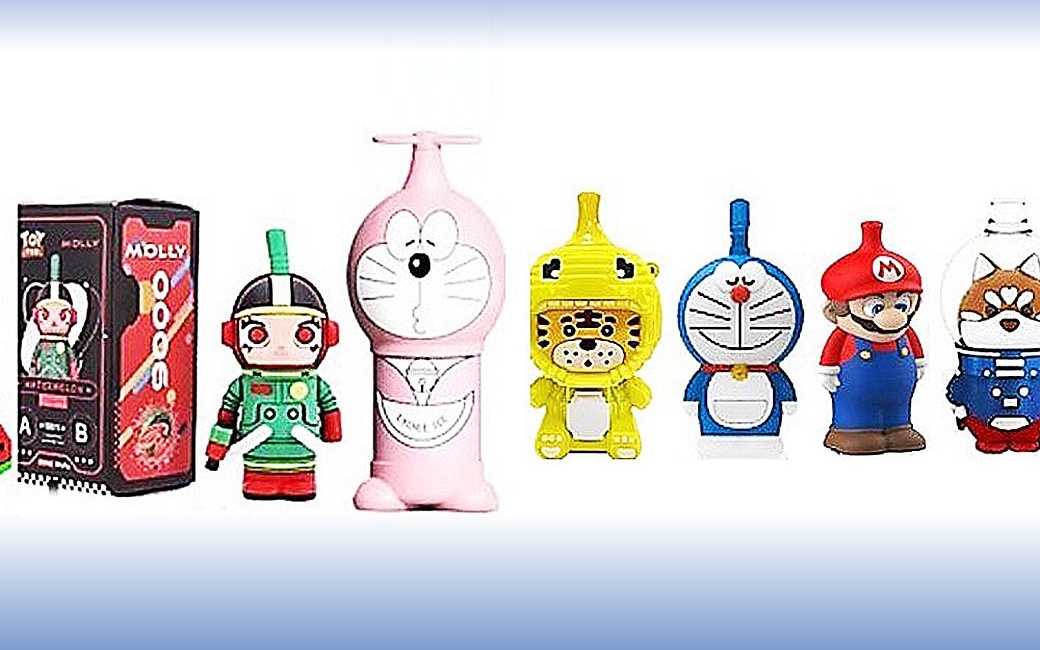 Thuốc lá hình dạng nhân vật hoạt hình để dụ dỗ trẻ em. Ảnh: Bangkok Post.