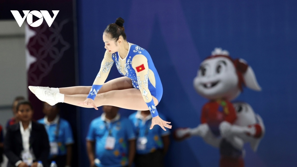 VĐV Trần Hà Vi thi đấu ở SEA Games 32, tháng 5/2023. (Ảnh: Dương Thuật). 
