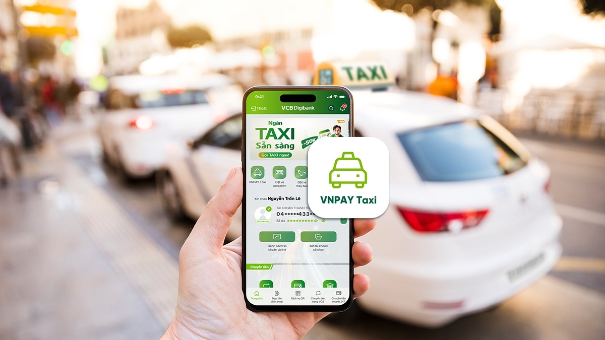 Dịch vụ gọi taxi có sẵn trên app VCB Digibank.