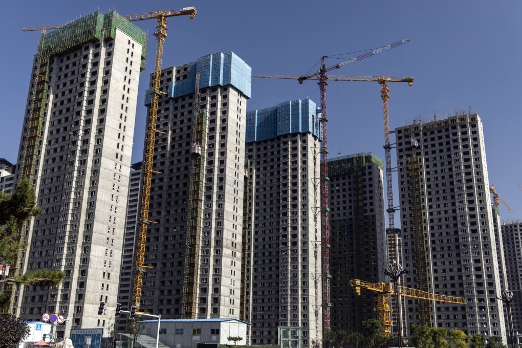 Một dự án chung cư đang xây dựng ở Trung Quốc - Ảnh: Bloomberg