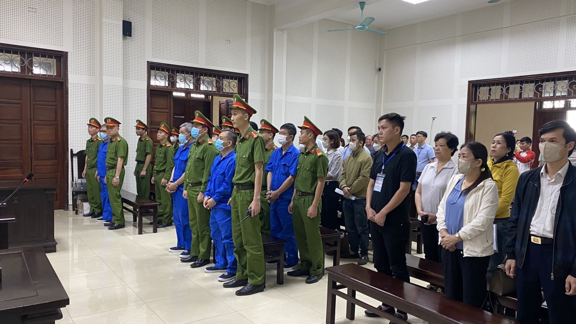 Các bị cáo tại phiên tòa