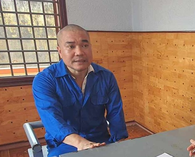 Đối tượng Lê Văn Quyết tại Cơ quan công an.
