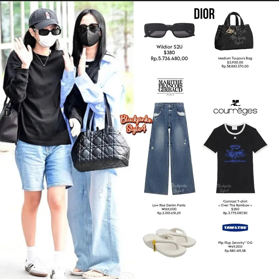 Trang phục hẹn hò của Jisoo mang lại cảm giác trẻ trung, đáng yêu và giản dị hơn với sự kết hợp giữa áo phông, quần jean và áo sơ mi oversized. Bộ quần áo này của thành viên lớn tuổi nhất BlackPink có giá khoảng 4.000 USD. Món đồ đắt nhất thuộc về chiếc túi Dior – thương hiệu mà cô là đại sứ toàn cầu.