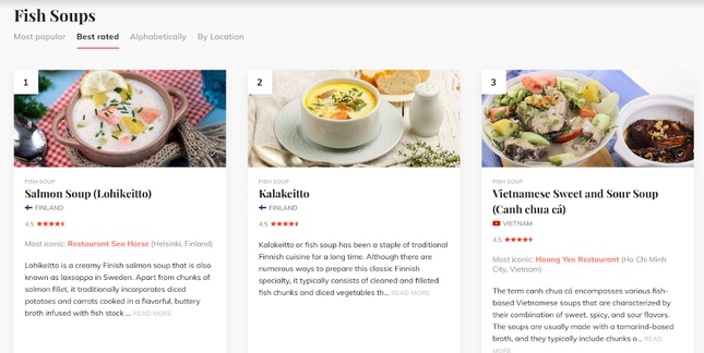 Canh chua cá của Việt Nam xếp thứ 3 trong top 10 món ăn ngon nhất thế giới làm từ cá
