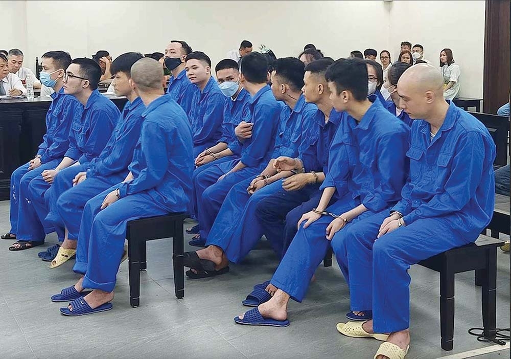 Các bị cáo tại phiên tòa