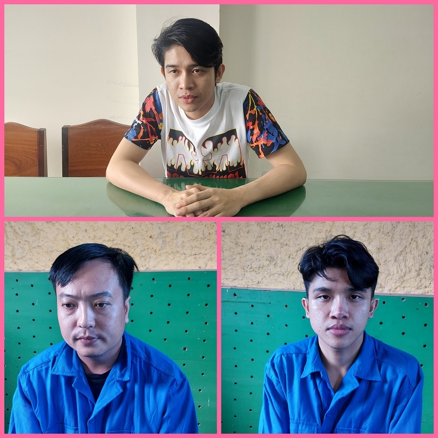 Các đối tượng tại cơ quan công an (ảnh Công an Đồng Tháp)