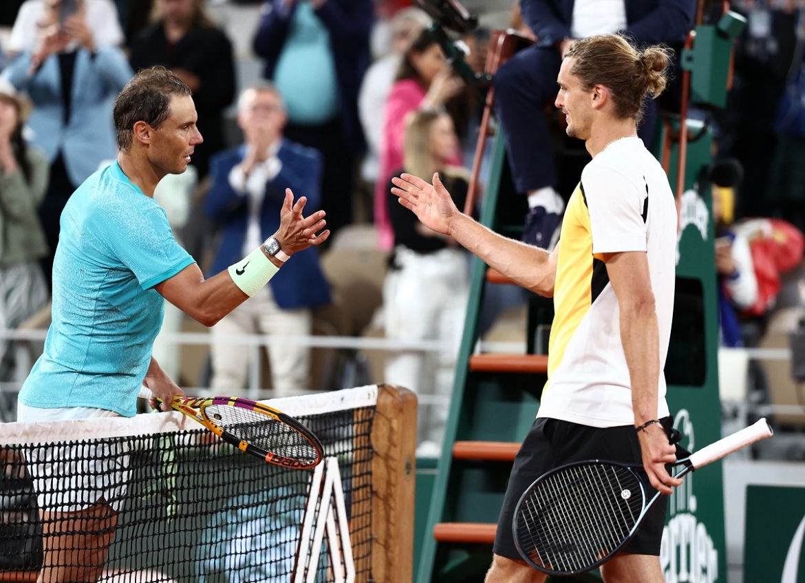 Rafael Nadal thua Alexander Zverev và dừng bước tại vòng 1 Roland Garros 2024. (Ảnh: Reuters). 