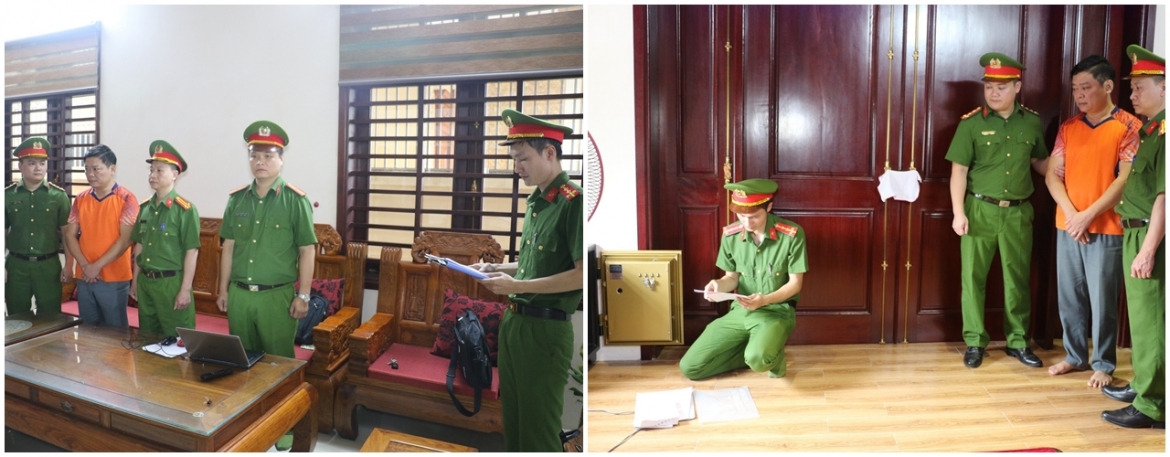 Đọc lệnh khám xét và tiến hành khám xét nơi ở của nguyên Trưởng phòng Tài nguyên và môi trường, thị xã Cửa Lò