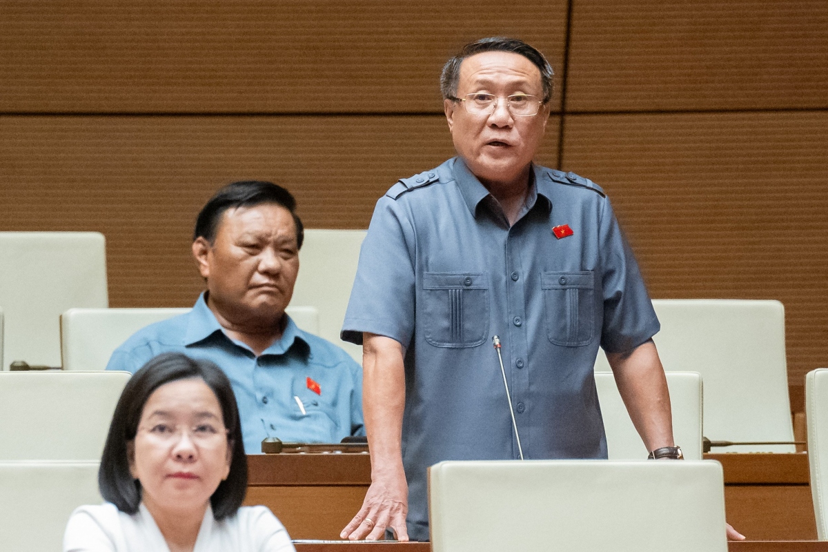 Đại biểu Hà Sỹ Đồng, đoàn Quảng Trị phát biểu.