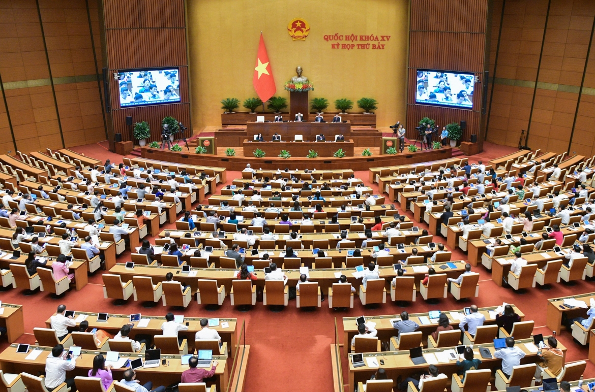 Quốc hội thảo luận ở hội trường về đánh giá bổ sung kết quả thực hiện kế hoạch phát triển kinh tế - xã hội và ngân sách nhà nước năm 2023.