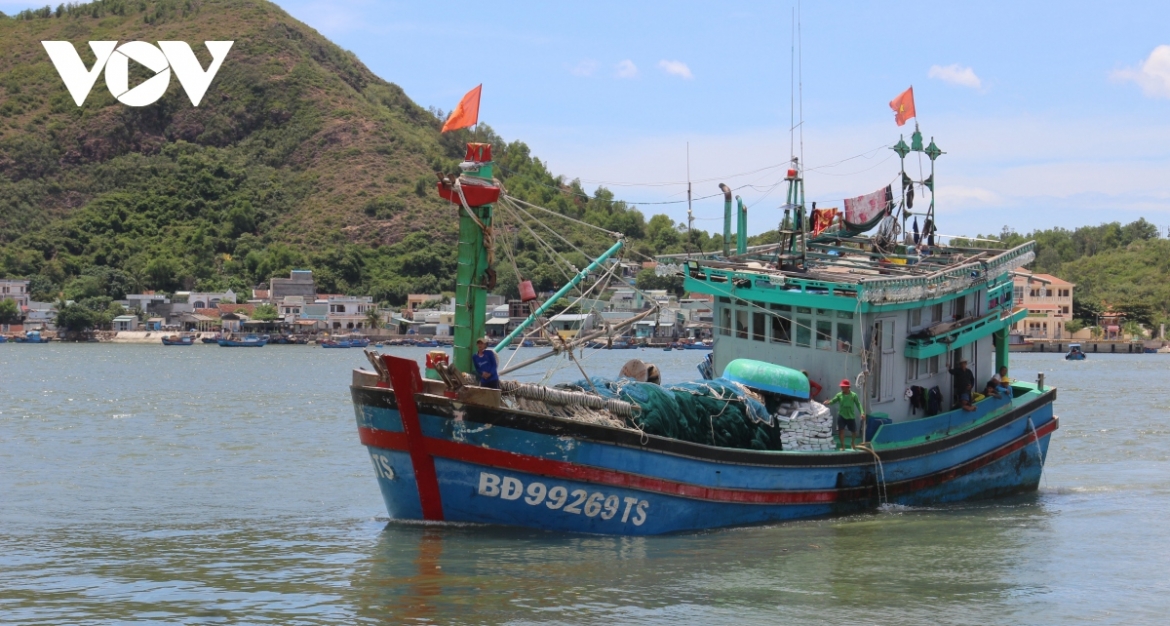 Tàu cá của ngư dân tỉnh Bình Định trên đường về bờ