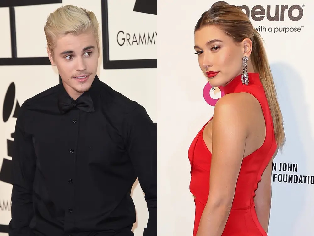Justin Bieber và Hailey Baldwin vào tháng 2 năm 2016
