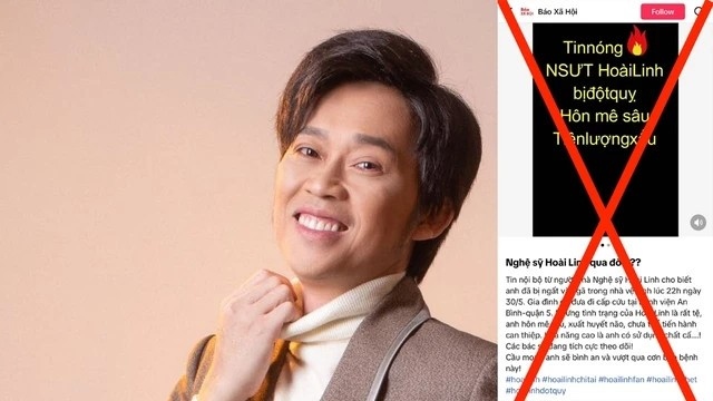 Sáng 31/5, nhiều cư dân mạng chia sẻ thông tin nghệ sĩ Hoài Linh qua đời vì bị đột quỵ. Theo đó, một tài khoản TikTok có tên "Báo Xã Hội" đăng tải thông tin với tựa đề: "Nghệ sĩ Hoài Linh qua đời?". Trước tin đồn tiêu cực đang lan truyền mạng xã hội, Hoài Linh nhanh chóng lên tiếng đính chính. Cụ thể, nam nghệ sĩ quay đoạn clip rồi nhờ một người em gái thay mình đăng tải. Trong đoạn clip được chia sẻ, nam diễn viên Dạ Cổ Hoài Lang "dở khóc dở cười" đính chính: "Sao lại đăng lên là tôi chết ngày 30 vậy. Trời đất ơi! Còn đưa tin tôi nhập viện An Bình. Câu cá không đi mà đi câu view làm chi vậy trời. Chán thiệt chứ, thích cho chết là chết à".