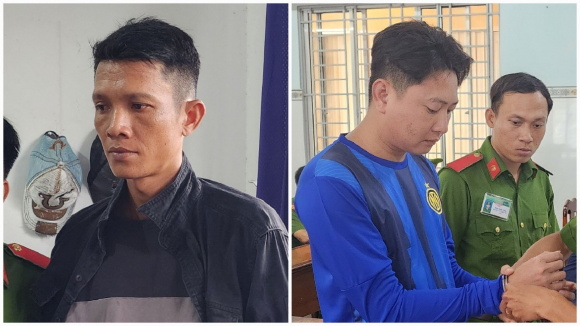 2 đối tượng Phạm Minh Quyết, 40 tuổi, ngụ ấp Kim Quy B, xã Vân Khánh và Thái Quốc Tịnh, 28 tuổi, ngụ ấp Bần B, xã Thuận Hòa, huyện An Minh
