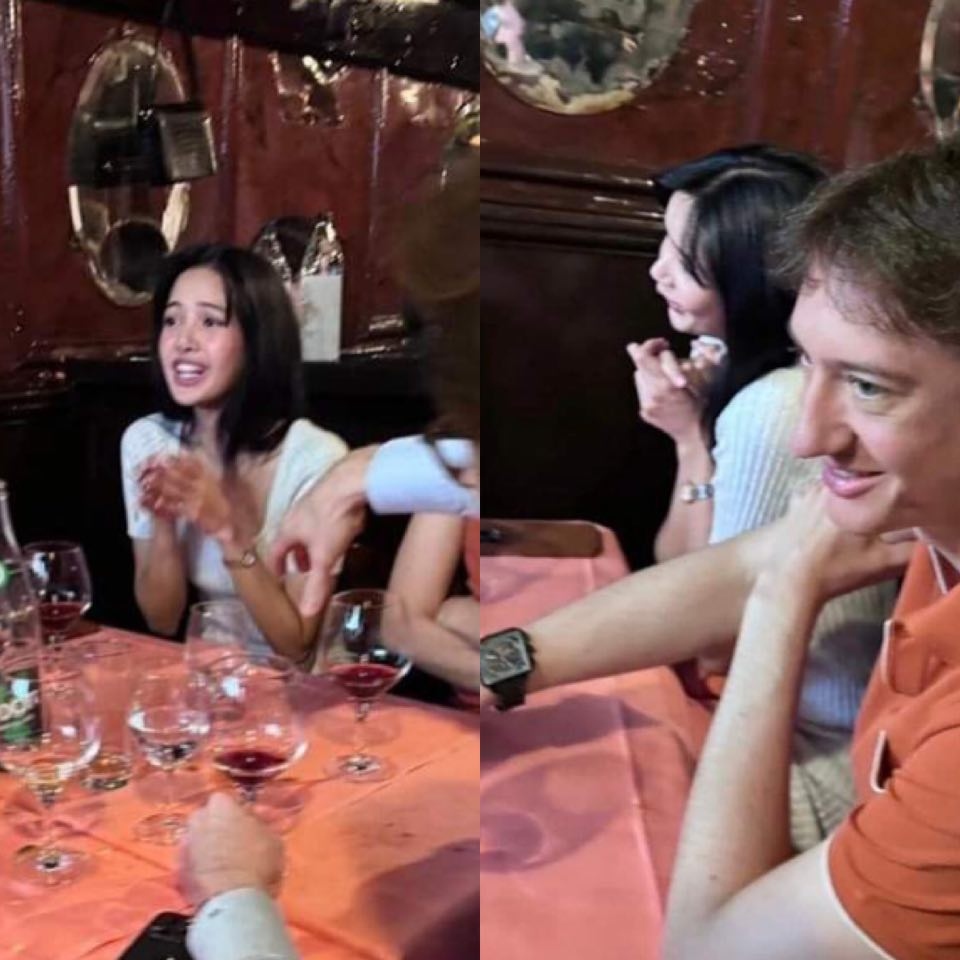 Lisa (áo trắng) và bạn trai Frederic Arnault (áo cam). Ảnh: Mạng xã hội X