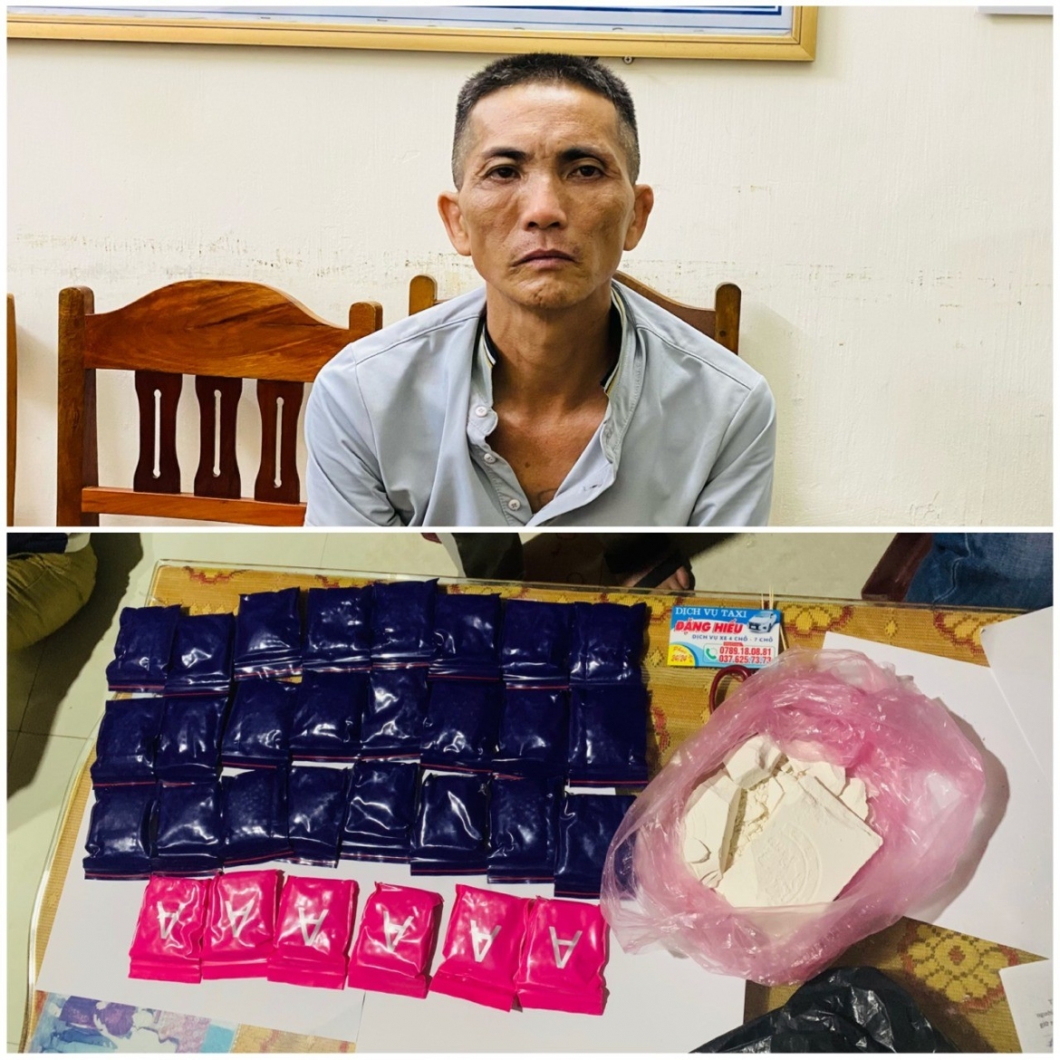 Đối tượng Hoàng Đại Dương và tang vật vụ việc