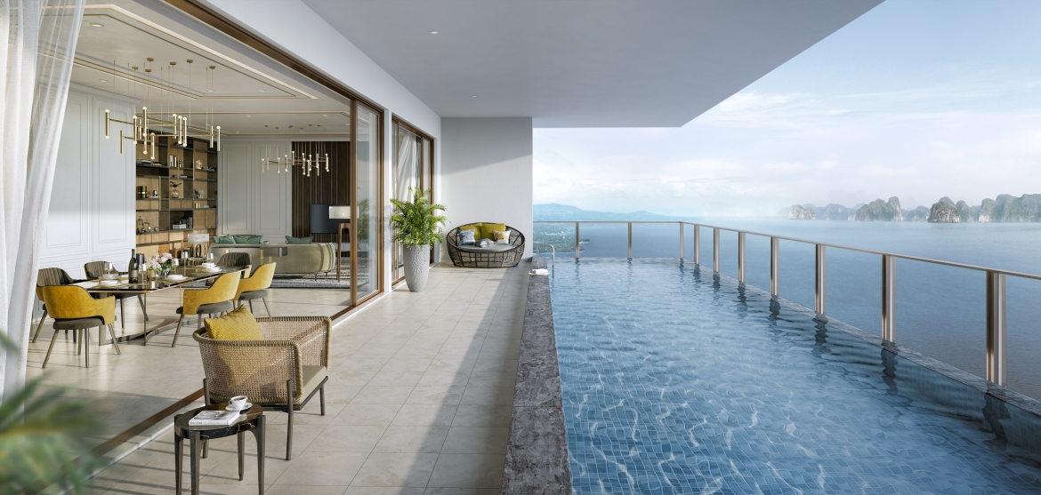 Khu nghỉ dưỡng sở hữu tầm nhìn trực diện vịnh di sản (Ảnh: BIM Land)
