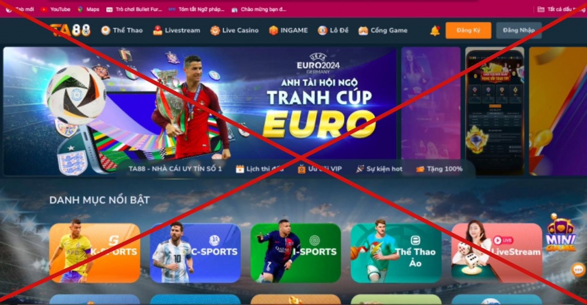 Một số trang web cá độ trực tuyến.