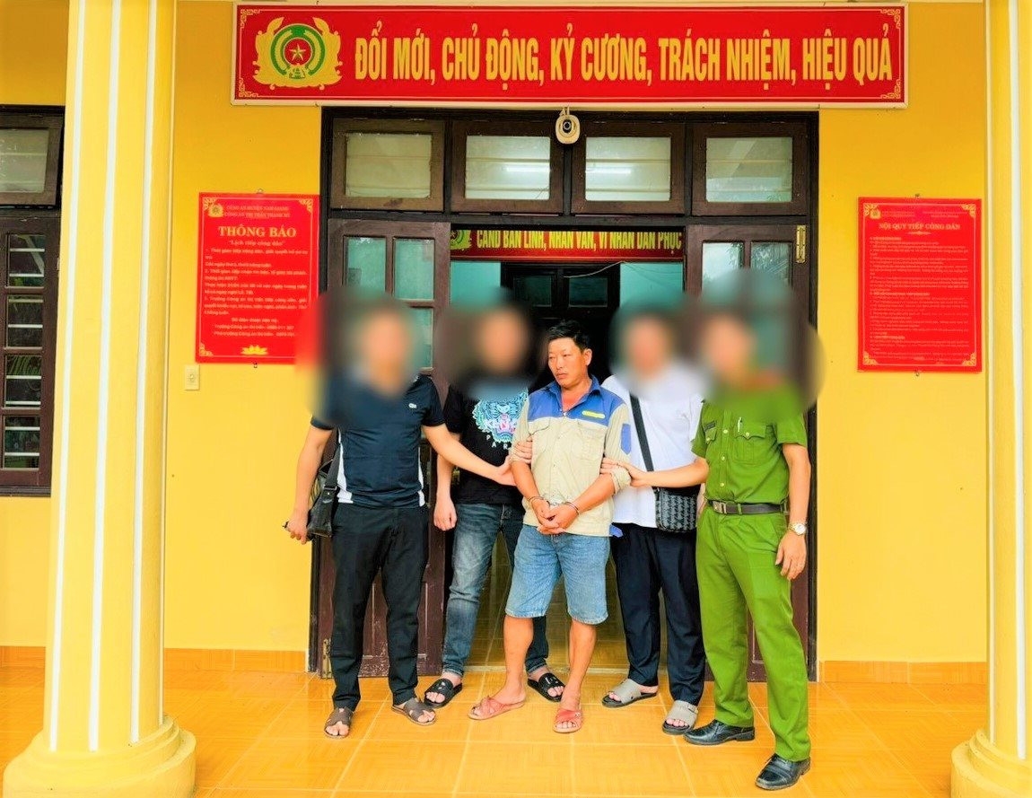 Đối tượng Nguyễn Văn Hùng tại cơ quan điều tra.