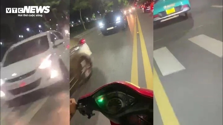 Nhóm thiếu niên lái xe lạng lách, đánh võng gây mất trật tự, an toàn giao thông làm người đi đường bức xúc. (Ảnh: Công Quang)
