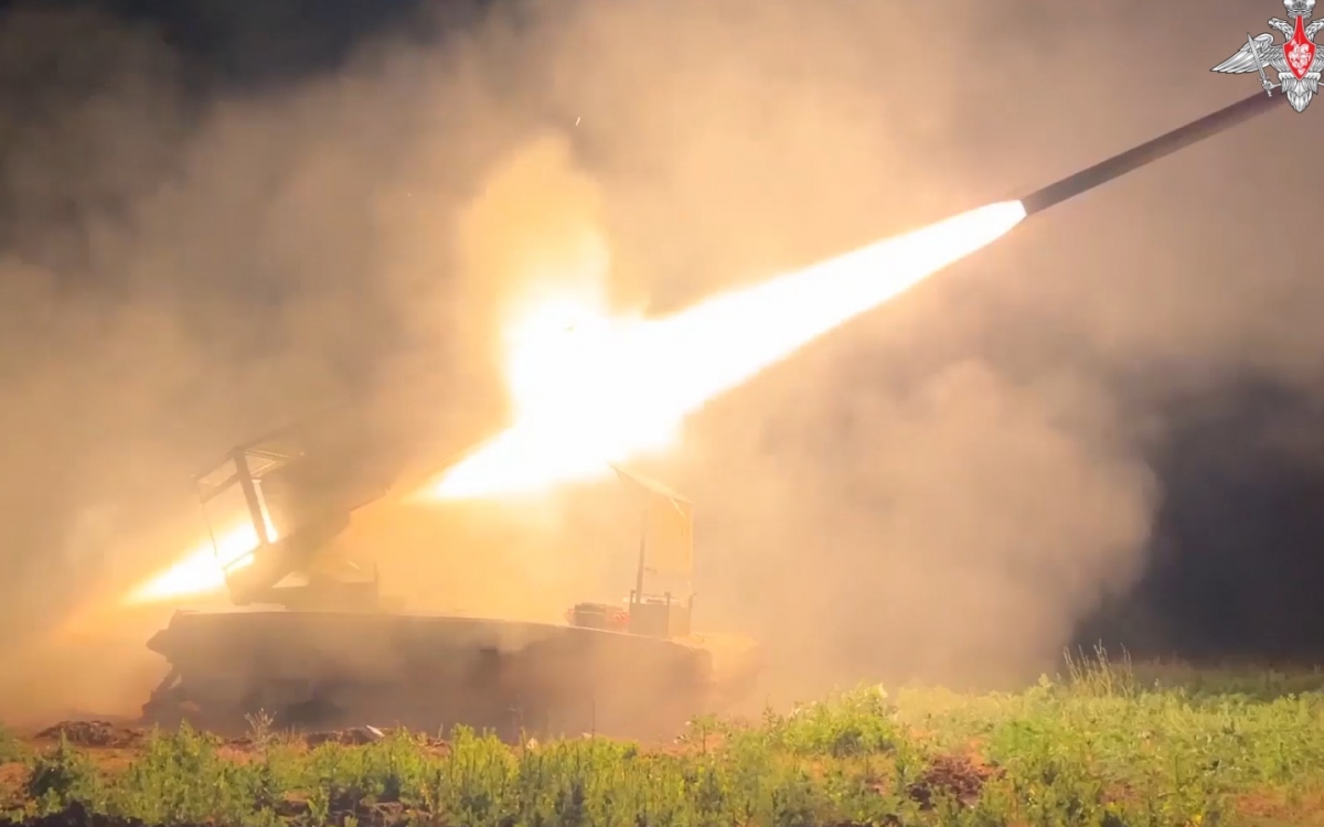 Hỏa lực pháo binh Nga. Ảnh: Bộ Quốc phòng Nga.