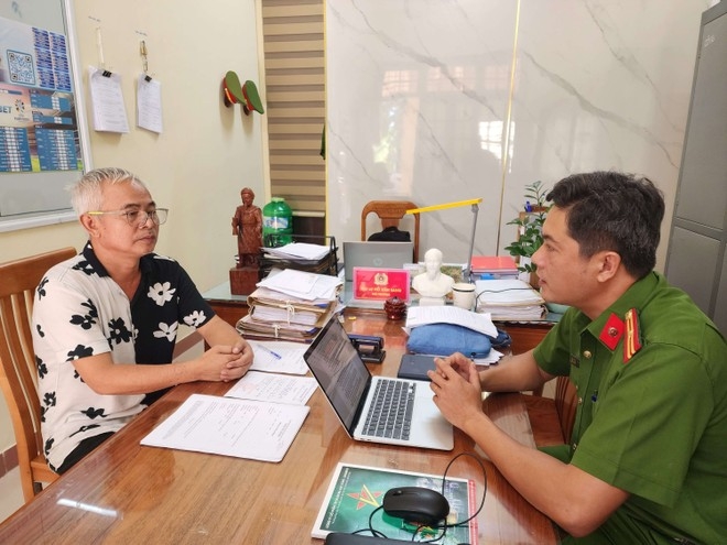 Cơ quan CSĐT Công an tỉnh Quảng Trị làm việc với Nguyễn Xuân Thiện
