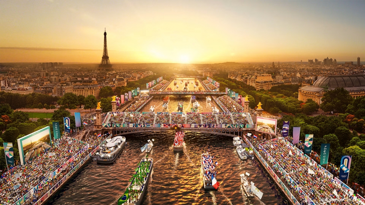 Lễ khai mạc Olympic Paris 2024 sẽ diễn ra bên bờ sông Seine. (Ảnh: Olympic). 